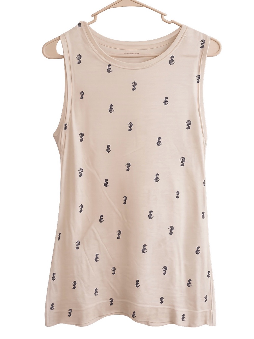 BASS Sleeveless Cream Printed Tank Top